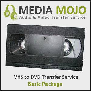 VHS to DVD Transfer Service   120 Minute Tape (Basic Package)
