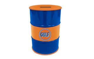 FIRST GEAR ISSUED GULF OIL 55 GALLON DRUM COIN BANK 1/6TH SCALE #99 