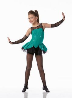   GIRL CAN ROCK Biketard w/Mitts HALLOWEEN Dance Costume SIZE CHOICE