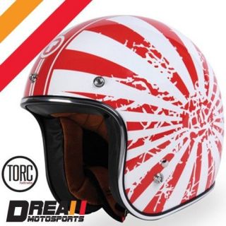   RED WHITE OPEN FACE MOTORCYCLE SCOOTER HELMET DOT  XXLARGE XXL