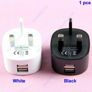 New UK 3A Output Dual 2 Ports USB Power Adapter Wall Charger For Smart 