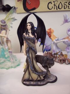 BEAUTIFUL LILY WOLF FAIRY FIGURINE JACQUELINE COLLEN TARROLLY SOLD OUT 