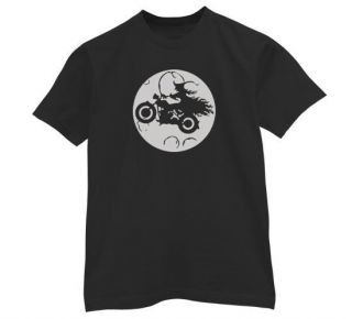 Witch T Shirt motorcycle Silhouette broom pagan