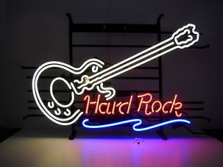 Neon Sign Hard Rock Cafe Mancave Beer light Man cave Guitar Rock and 