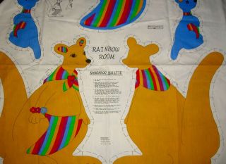 Kangaroo fabric panel Rainbow Room 1yd material sewing craft Quiltie
