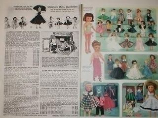   Cindy,A.C.Toni​,Miss Ginger.Coty Girl Etc Doll & Outfits Ad~1950s