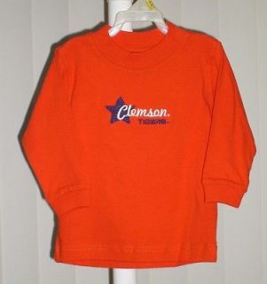 Clemson Tigers Long Sleeve Tee Shirt Orange NWT 12M