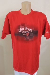 Augusta Size XL Robby Gordon Jim Beam Racing #7 Red NASCAR Red T shirt