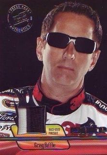 Greg Biffle 2012 Press Pass Ignite 2 color race used firesuit card