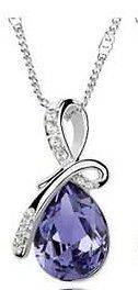 Newest 18K GP Swarovski crystal necklace pendant options 4colour U 