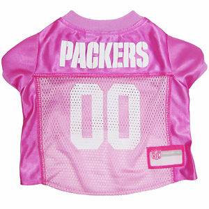 Green Bay Packers NFL pet dog football jersey Pink (all sizes)