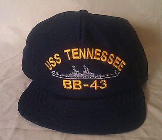USS TENNESSEE BB 43 US Navy Ship Snapback Hat clean EUC