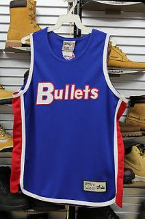   Bullets Royal Blue Scarlet White Kids Size Majestic HWC NBA Jersey