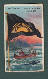 FLAGS OF ALL NATIONS WESTERN CANOE ASSOCIATION BURGEE 1910 T59 TOBACCO 