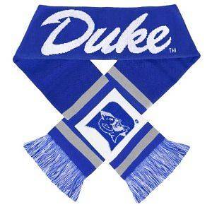 DUKE BLUE DEVILS SCARF TEAM COLORS AND LOGO ACRYLIC NEW