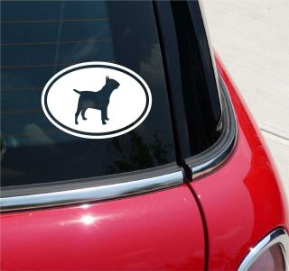   OVAL BULL TERRIER TERRIERS DOG GRAPHIC DECAL STICKER VINYL CAR WALL