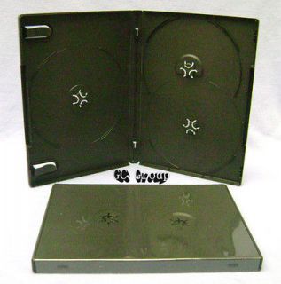   Black Triple Multi 3 Discs load, overlap, CD DVD Cases Boxes 14mm