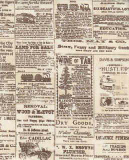  Throne Fabric Shower Curtain Newspaper News Print Design Retro Style
