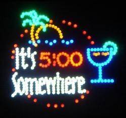 New 19x19 Its 5 Oclock Somewhere LED Light Up Neon Sign