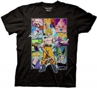  Character Frames Collage Goku Licensed Adult T Shirt S XXL Anime