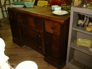 Antique monumental American Victorian Rococo Rosewood sideboard buffet 