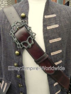 JACK SPARROW baldric belt + buckle costume GEN LEATHER