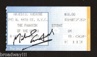 Michael Crawford (Signed) PHANTOM OF THE OPERA 1991 Broadway Ticket 