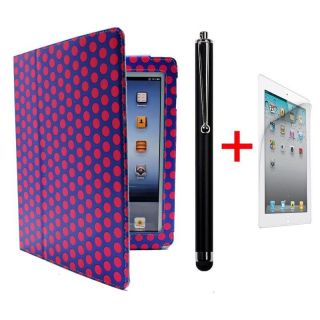   Dot Leather Case Smart Cover Folio Stand For The New iPad 3 & 2 ASSP