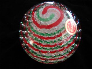 VINTAGE MURANO CHRISTMAS COLORS SWIRLS & BUBBLES   WITH LABEL