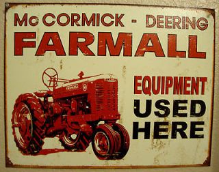   DEERING FARMALL Farm Tractor Equipment Vintage Antique Look Metal Sign