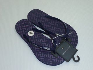 Tommy Hilfiger Womens Size 6 8 9 Blue Purple Design Flip Flop Sandals 