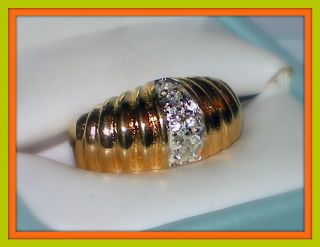   18K GOLD GP LIND RHINESTONE ANNIVERSARY PROMISE BAND RING~NOS~SIZE 8