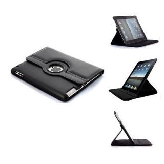 360° Rotating Leather Case Smart Cover Swivel Stand+USB DATA CABLE 