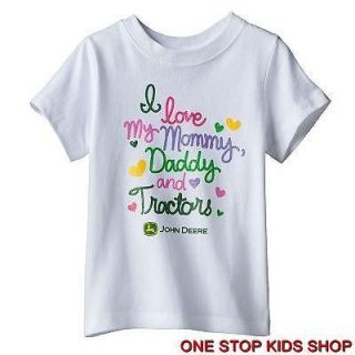   Girls 2T 3T 4T Short Sleeve SHIRT Top Tractor Farm I Love Mommy Daddy