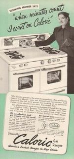 1940s vintage CALORIC Gas Range JADEITE GREEN Kitchen OVEN STOVE 