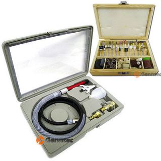 Micro Air Die Grinder Kit + 100 Pc 1/8 Rotary Accessories Polishing 