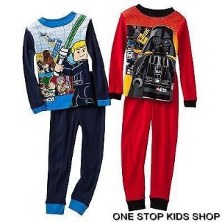STAR WARS Boys 4 6 8 10 12 Pjs Set PAJAMAS Shirt Pants LEGO Vader Yoda