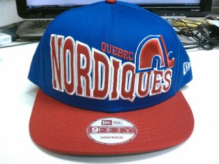   Nordiques New Era 9Fifty Flat Brim Snapback Cap Hat Stoked Snap NHL