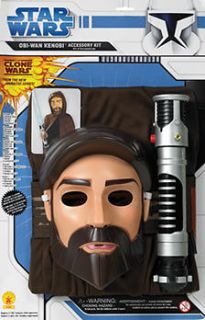 Obi Wan Kenobi Costume Kit Star Wars Clone Accessories Mask Light 