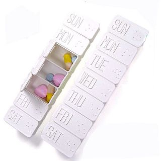   Organizer Case Box 7 Day Daily Dispenser Braille VItamins Medicine