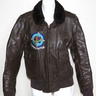 Vintage US Navy Leather Flight Jacket Bomber Flyer Jacket Intermediate 