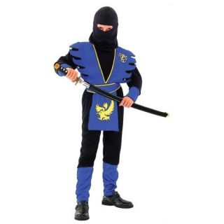 Kids Age 5 7 Ninja Assassin Fancy Dress Sword Fighter Warrior Costume 