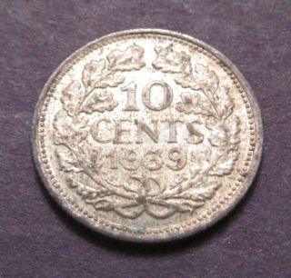 Newly listed Old Netherlands 10c 1939 World Coin Silver Nederlanden