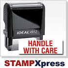 HANDLE WITH CARE Ideal 4912 (Ideal 80) Red Self Inking Rubber Stamp