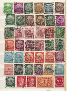 40 early Deutsches Reich stamps collection  Hindenburg 