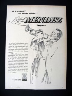 Olds Trumpets Rafael Mendez Playing Trumpet Art 1964 print Ad 