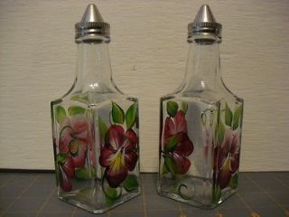 Oil & Vinegar Hand Painted Salad Dressing Bottles