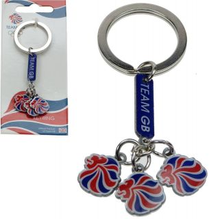  London 2012 Olympic Games Team GB 3 Charms Key Ring Chain Memorabilia