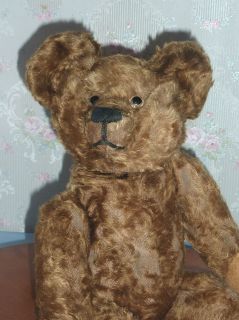Old Vintage Chocolate Brown Mohair English Teddy Bear 19 Inches Mr 