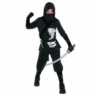 Childs Boys Ninja Assassin Warrior Halloween Fancy Dress Party 